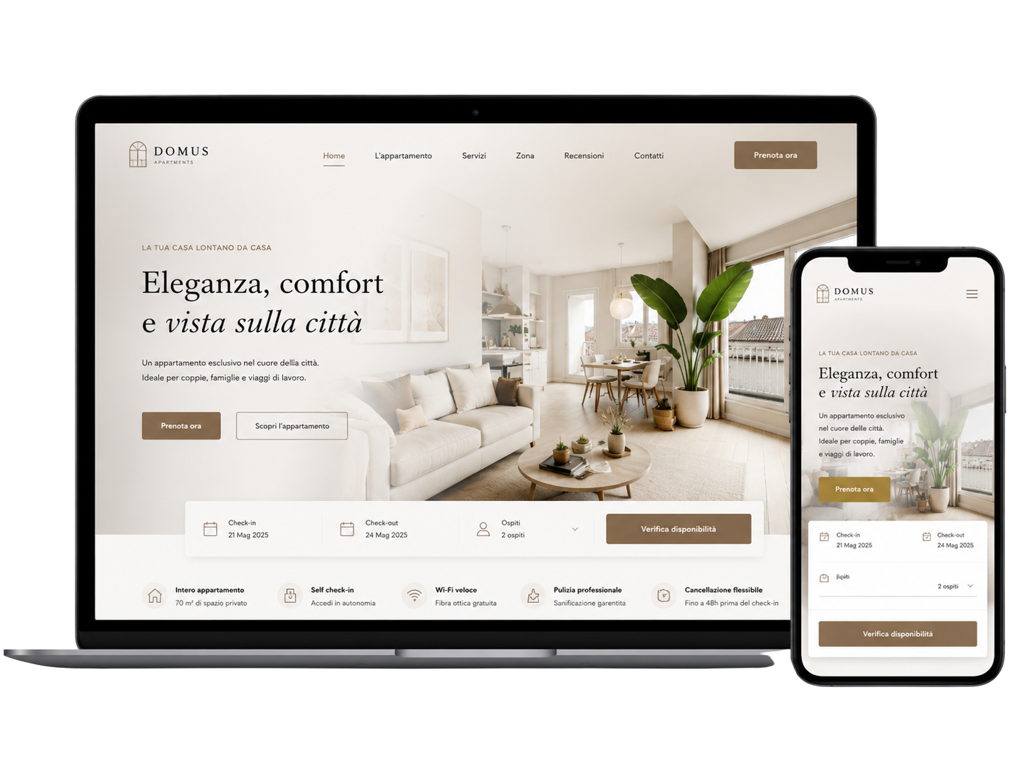 Esempio di sito per Airbnb