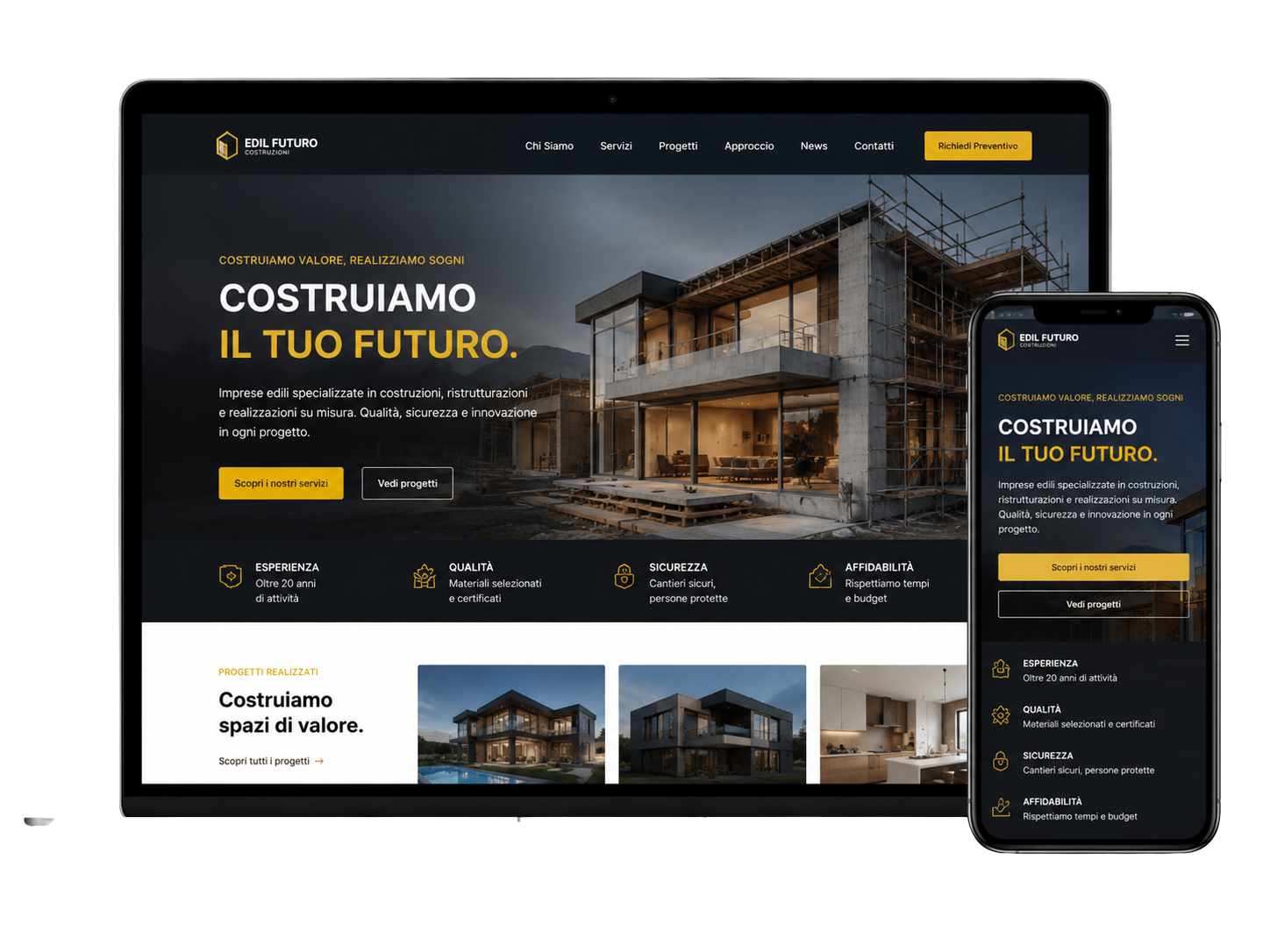 Esempio di sito per impresa edile