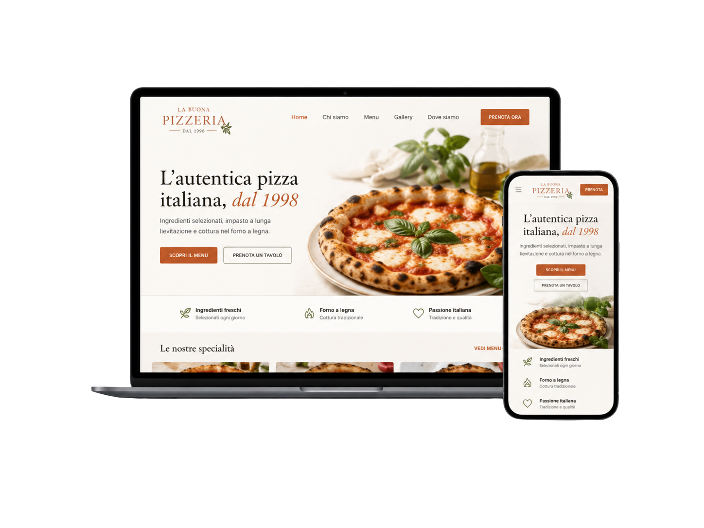 Esempio di sito per ristorante