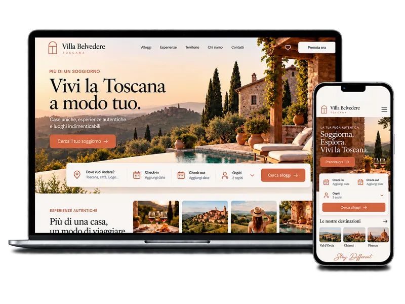 Concept web Affitti Brevi: anteprima del sito