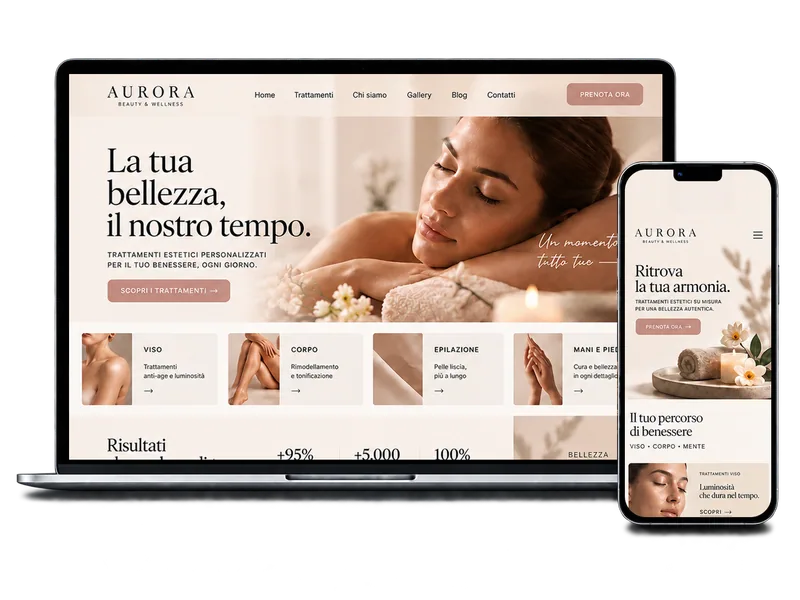 Concept web Estetista: anteprima del sito