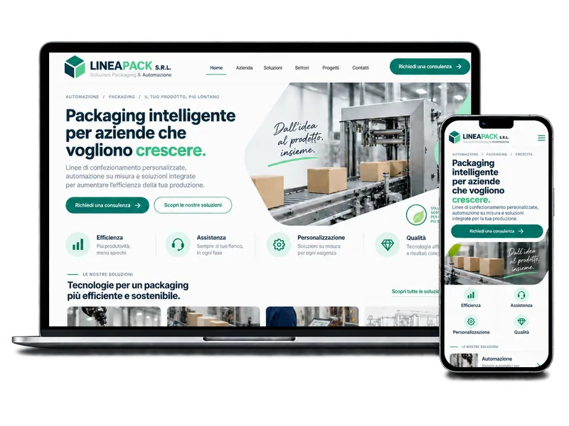 Concept web Packaging e Automazione: anteprima del sito