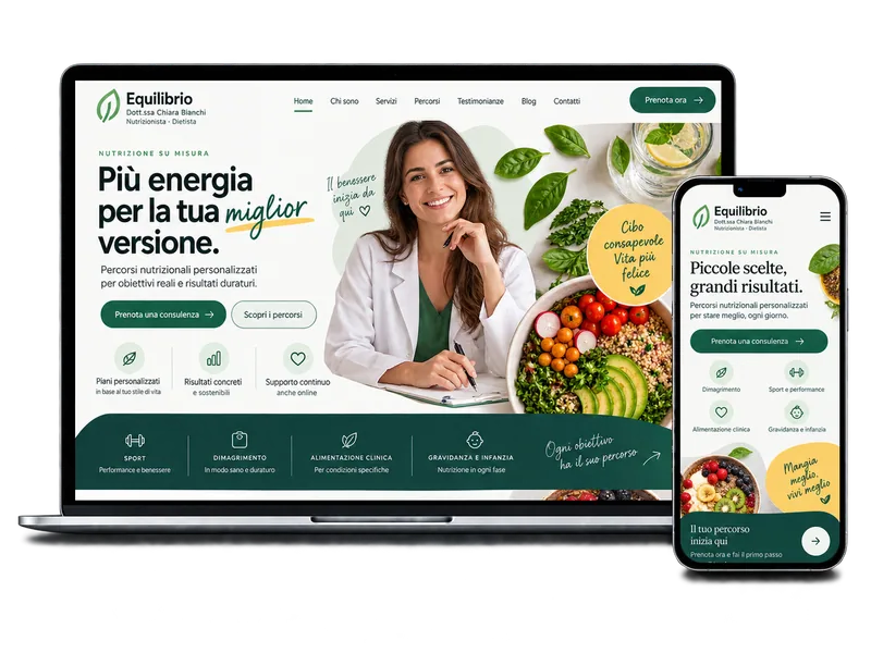 Concept web Nutrizionista: anteprima del sito