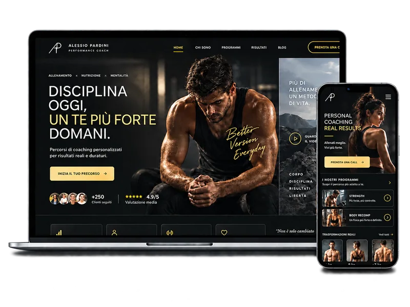 Concept web Personal Trainer: anteprima del sito