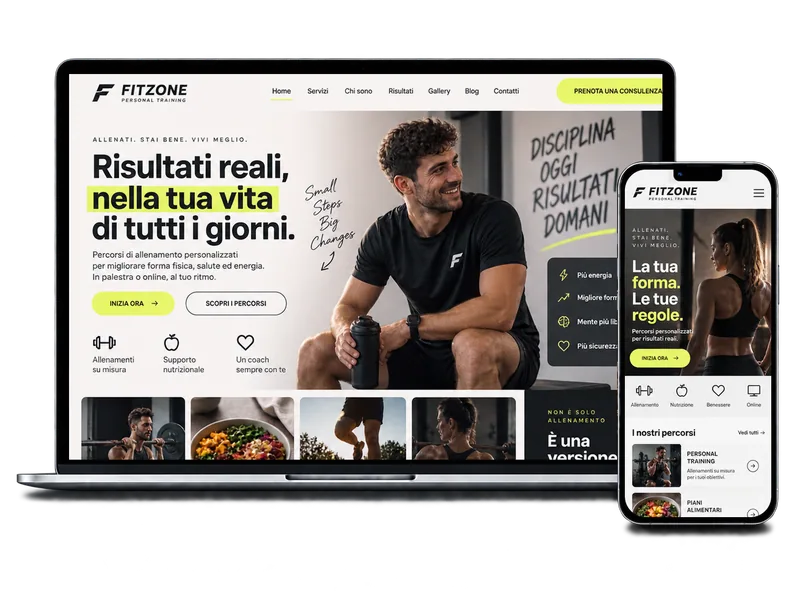 Concept web Personal Trainer: anteprima del sito