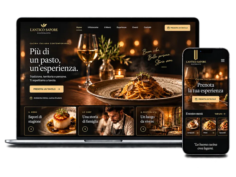 Concept web Ristorante: anteprima del sito